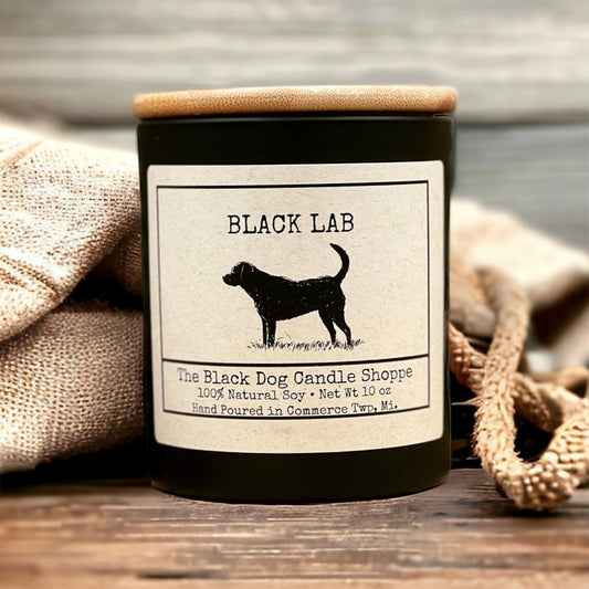 Black lab Dog Breed Candle