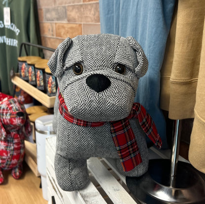 Spencer Plaid Dog Pillow with Scarf