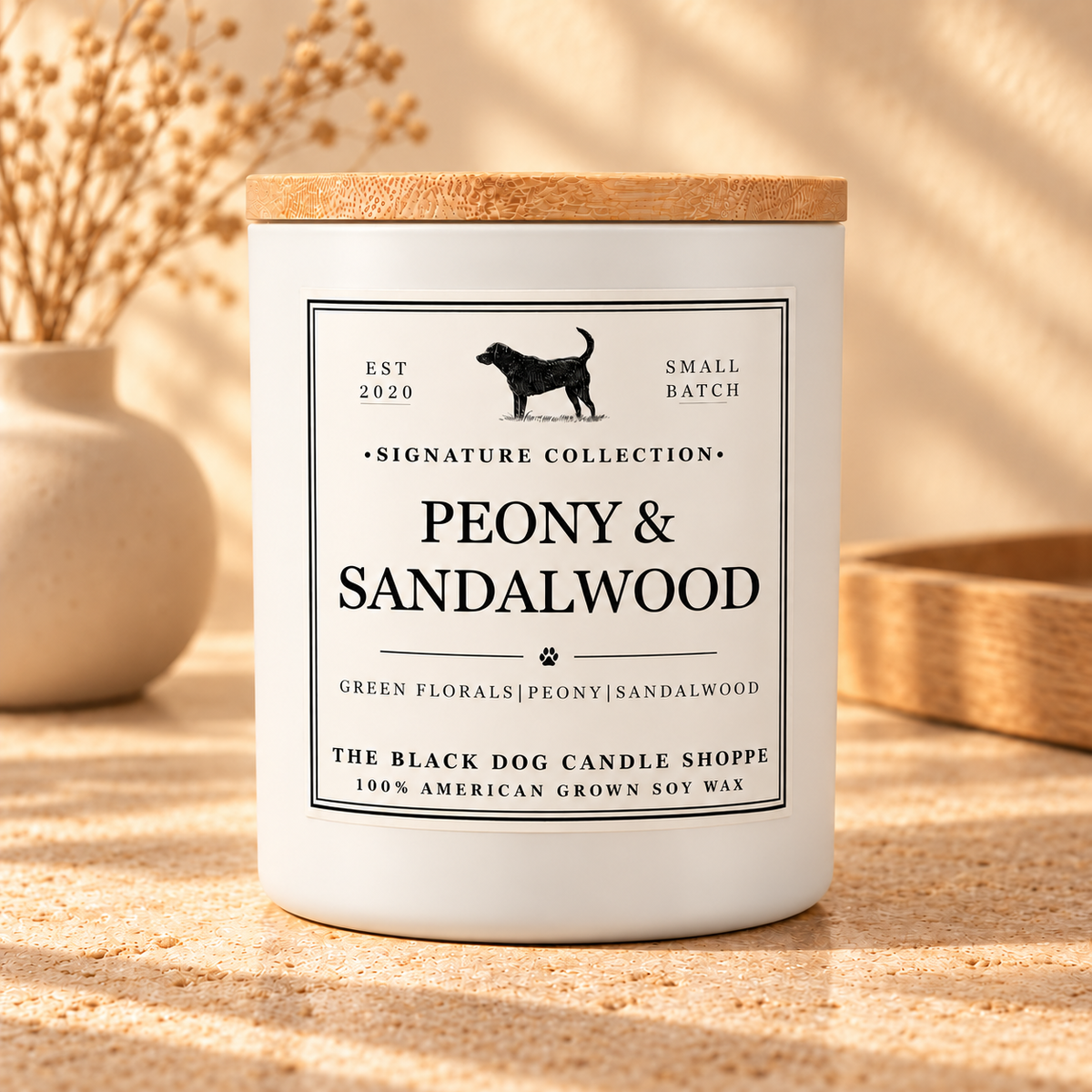 Peony & Sandalwood Soy Candle | Signature Collection