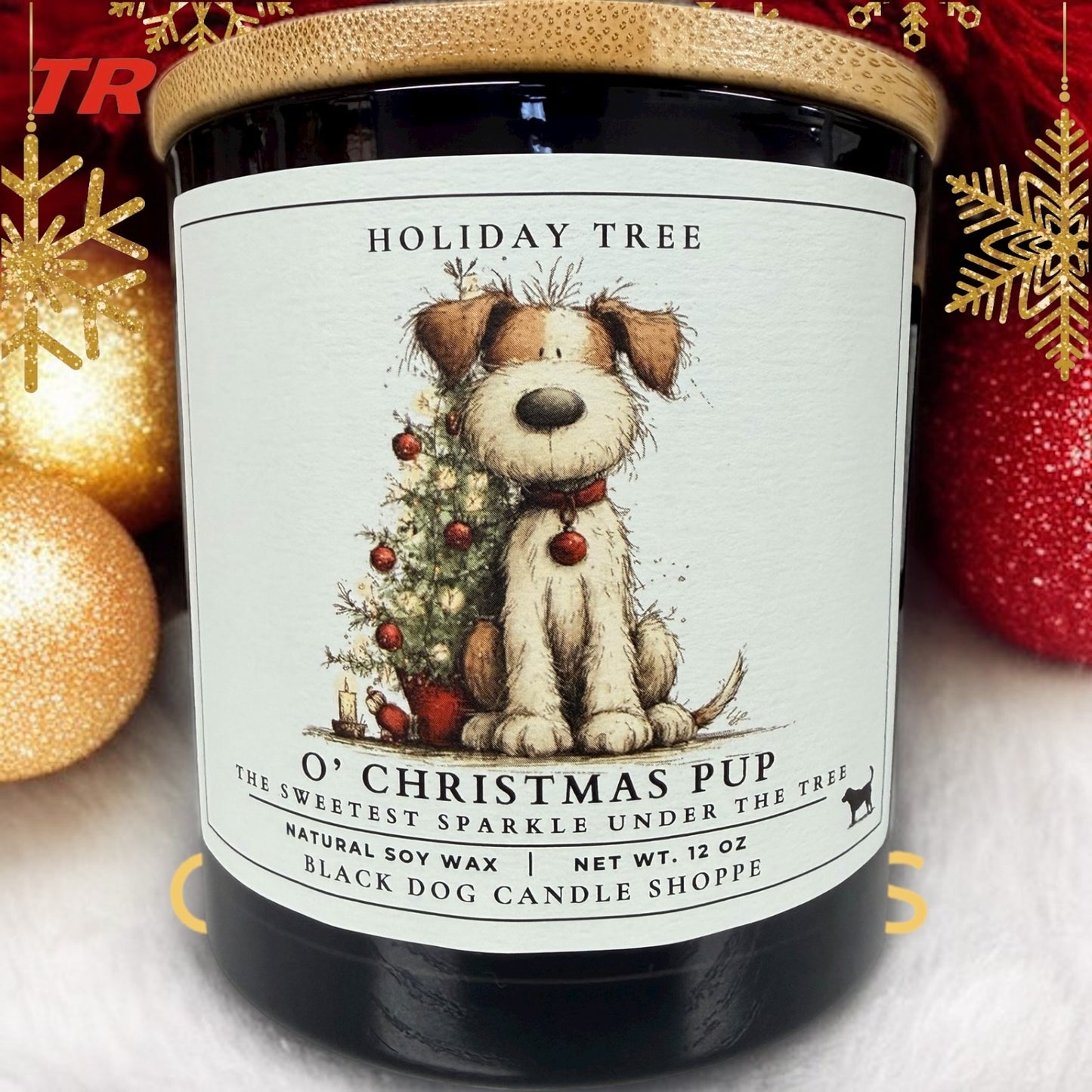 O’ Christmas Pup – Holiday Tree Double Wick Candle