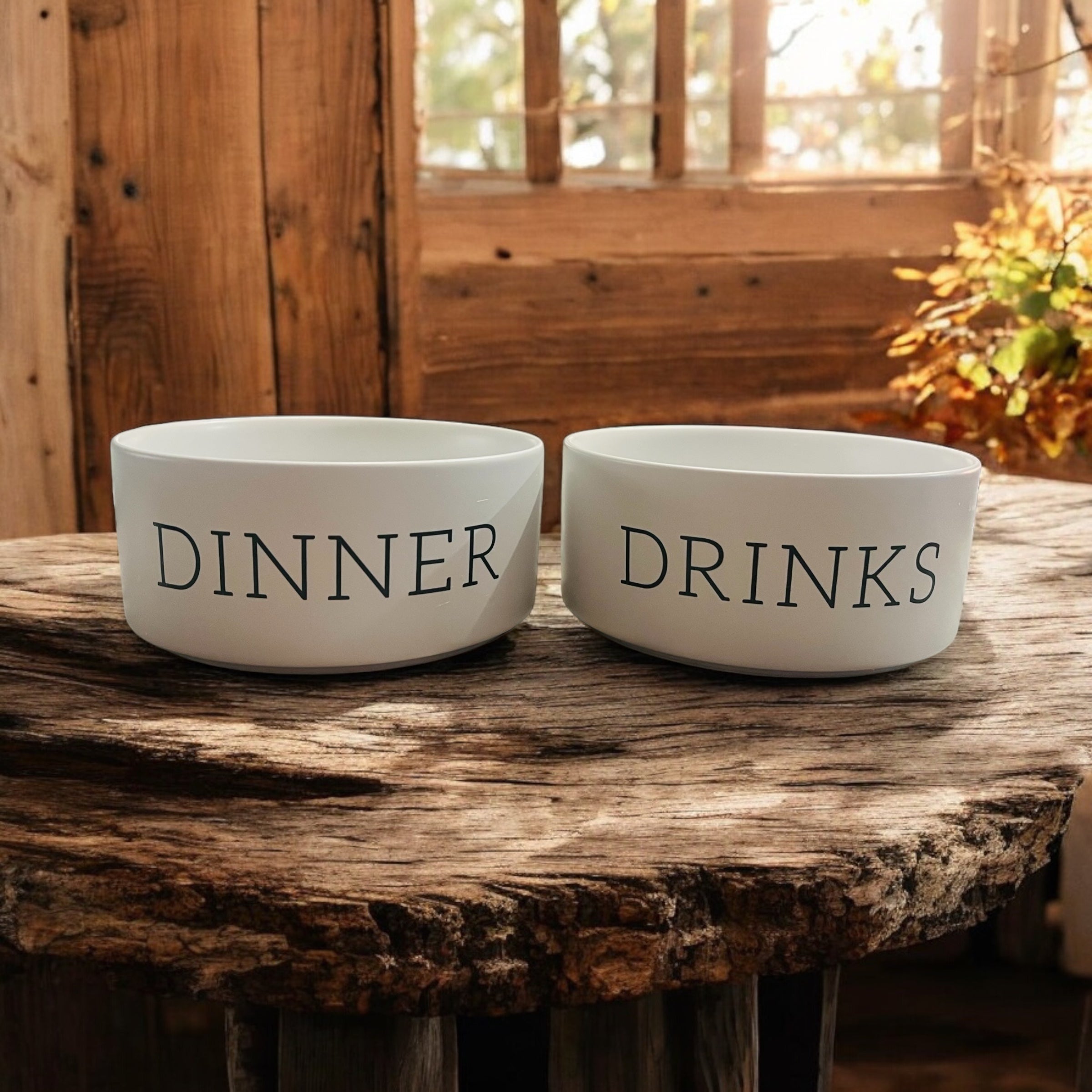 Dinner and Drinks Dog Bowls Black Dog Candle Shoppe