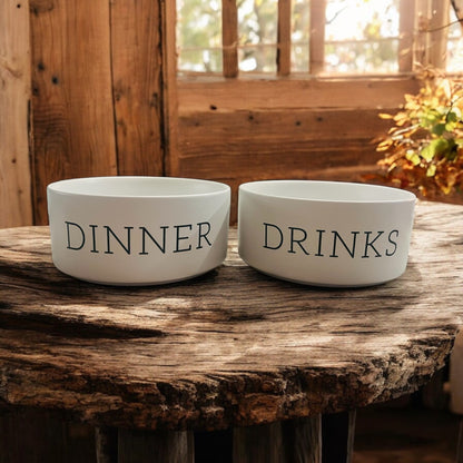 Dinner and Drinks Dog Bowls