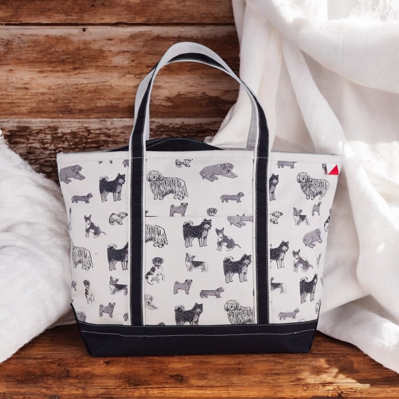 Canvas Large Tote Dog Print