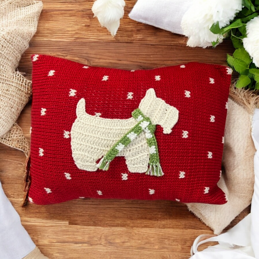 Westie Dog Mini Christmas Pillow
