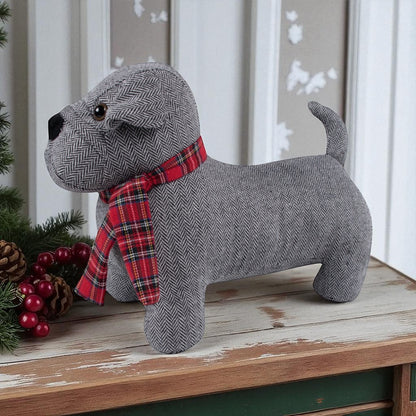 Spencer Plaid Dog Pillow with Scarf