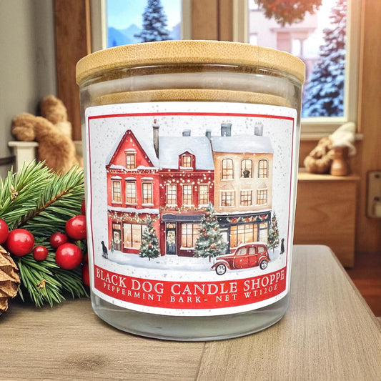 Holiday  Town Peppermint Bark Double Wick Candle