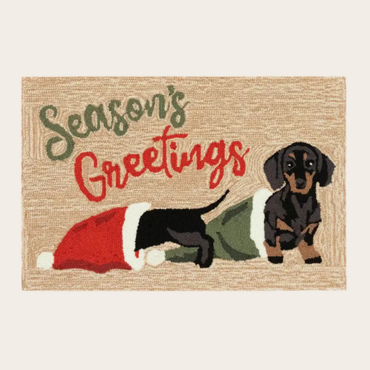Frontporch Dachsund Greeting Indoor/Outdoor Rug