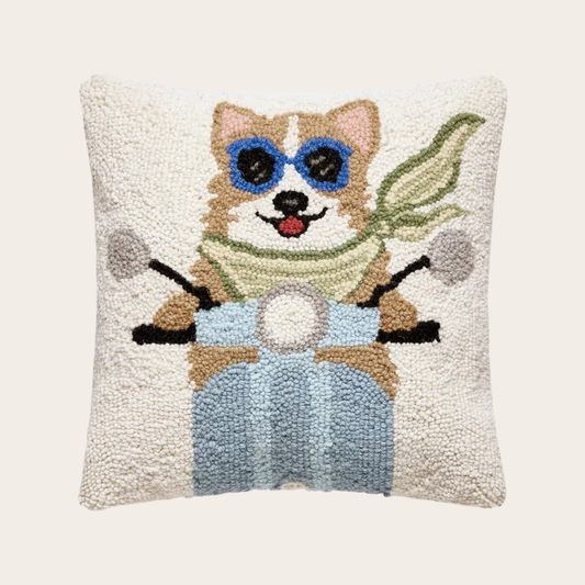 Chic Summer Corgi Hook Pillow