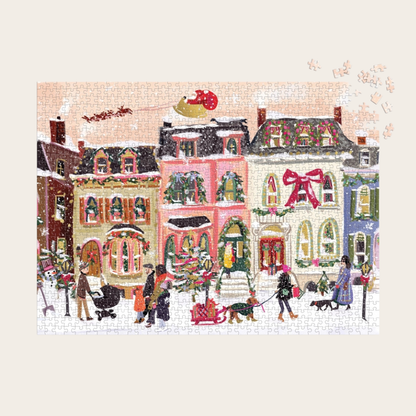 Snowfall On Main Street 1000 Piece Foil Puzzle
