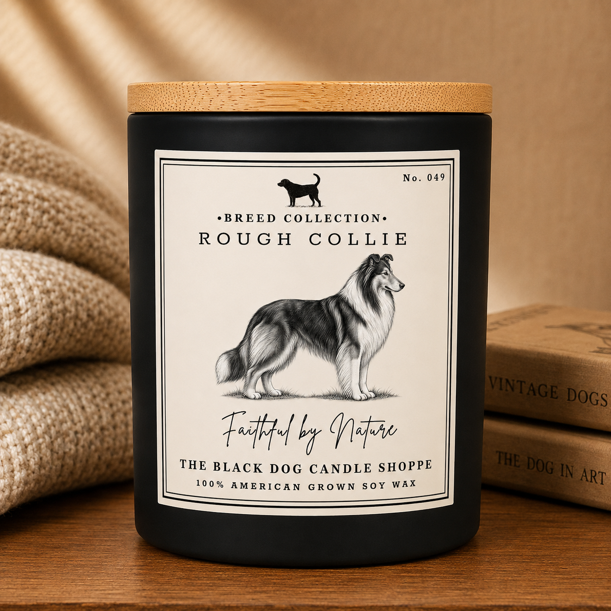 Rough Collie Dog Breed Candle