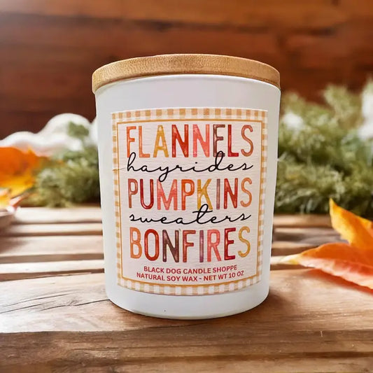 Flannels, Pumpkins, Bonfires Candle