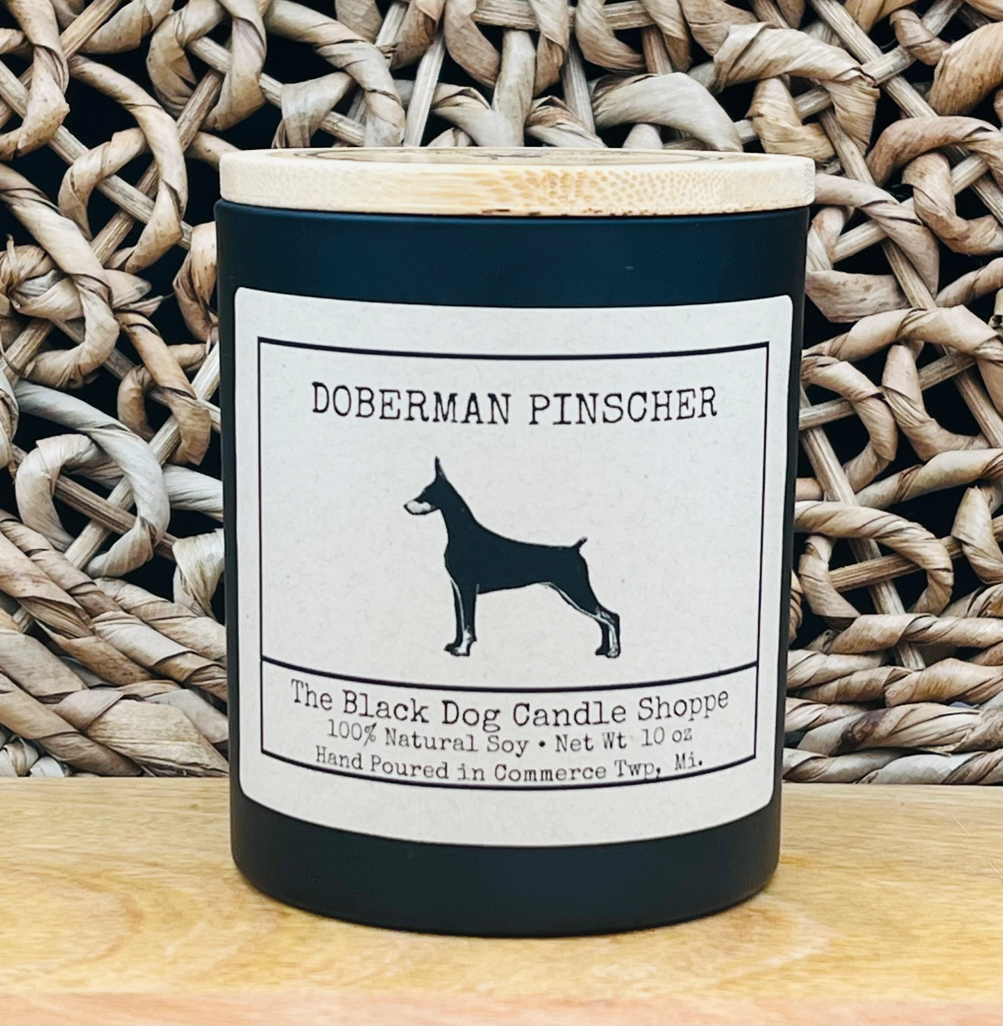 Doberman Dog Breed Candle