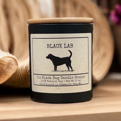 Black lab Dog Breed Candle