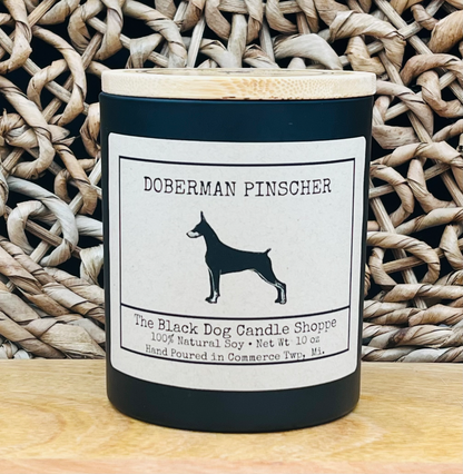 Doberman Dog Breed Candle