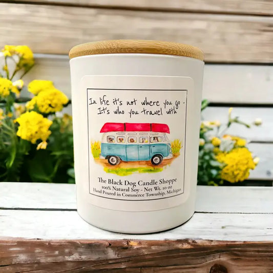 Who you travel with dog candle 